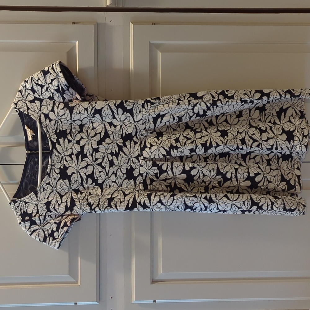 Maison Jules Navy and White Floral Dress